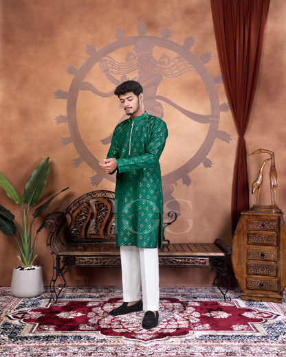 BANDHANI JAQUARD KURTA