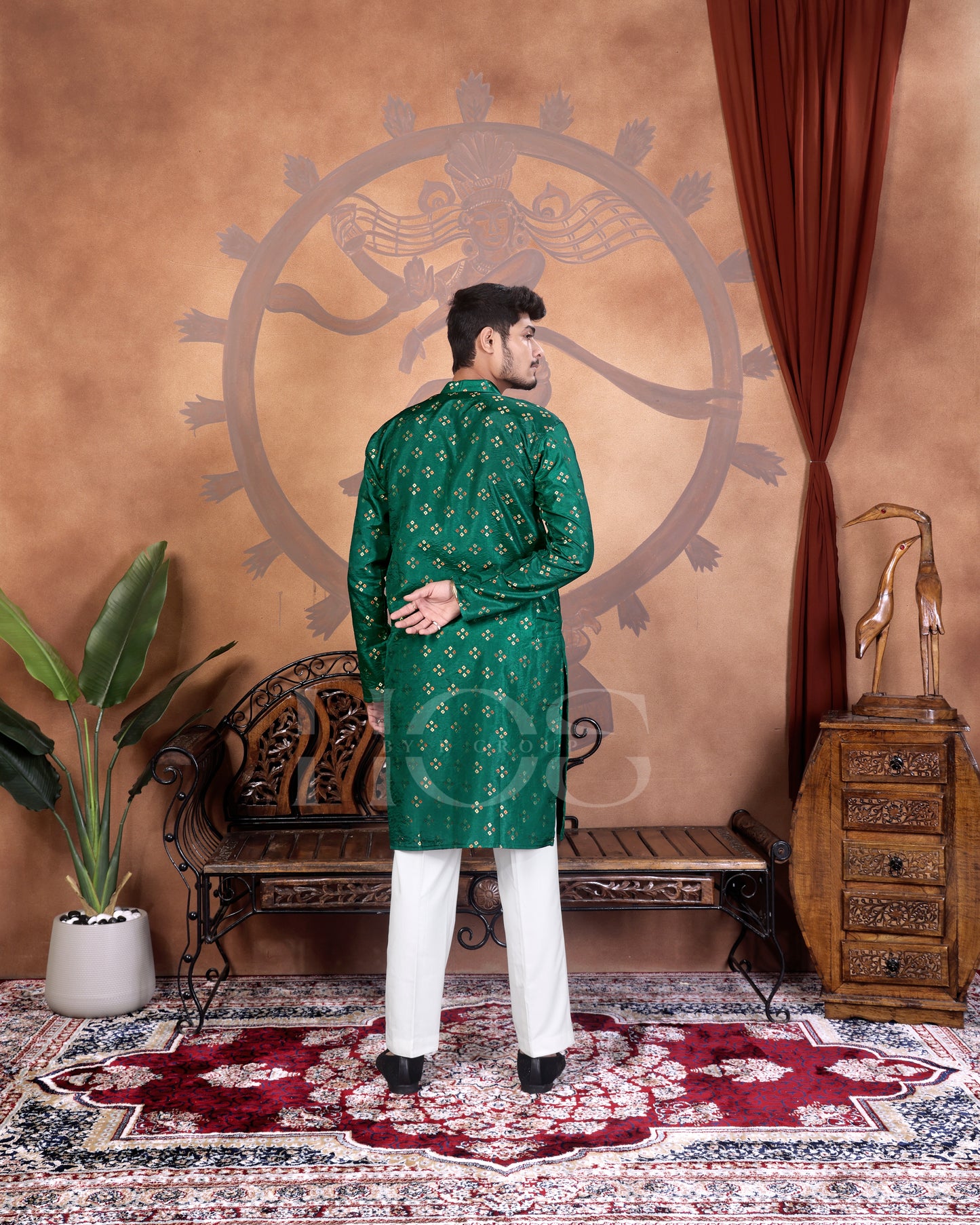 BANDHANI JAQUARD KURTA