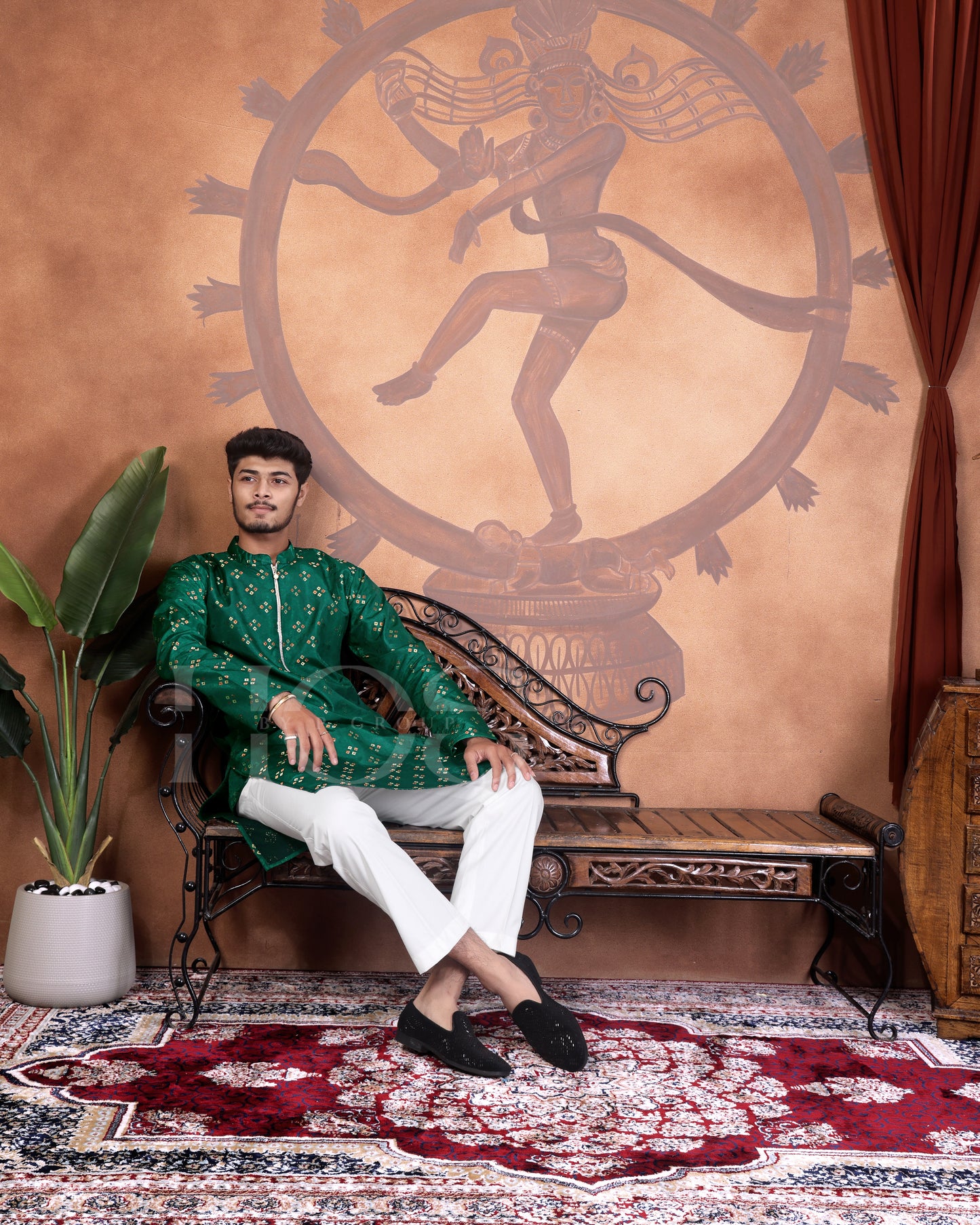 BANDHANI JAQUARD KURTA