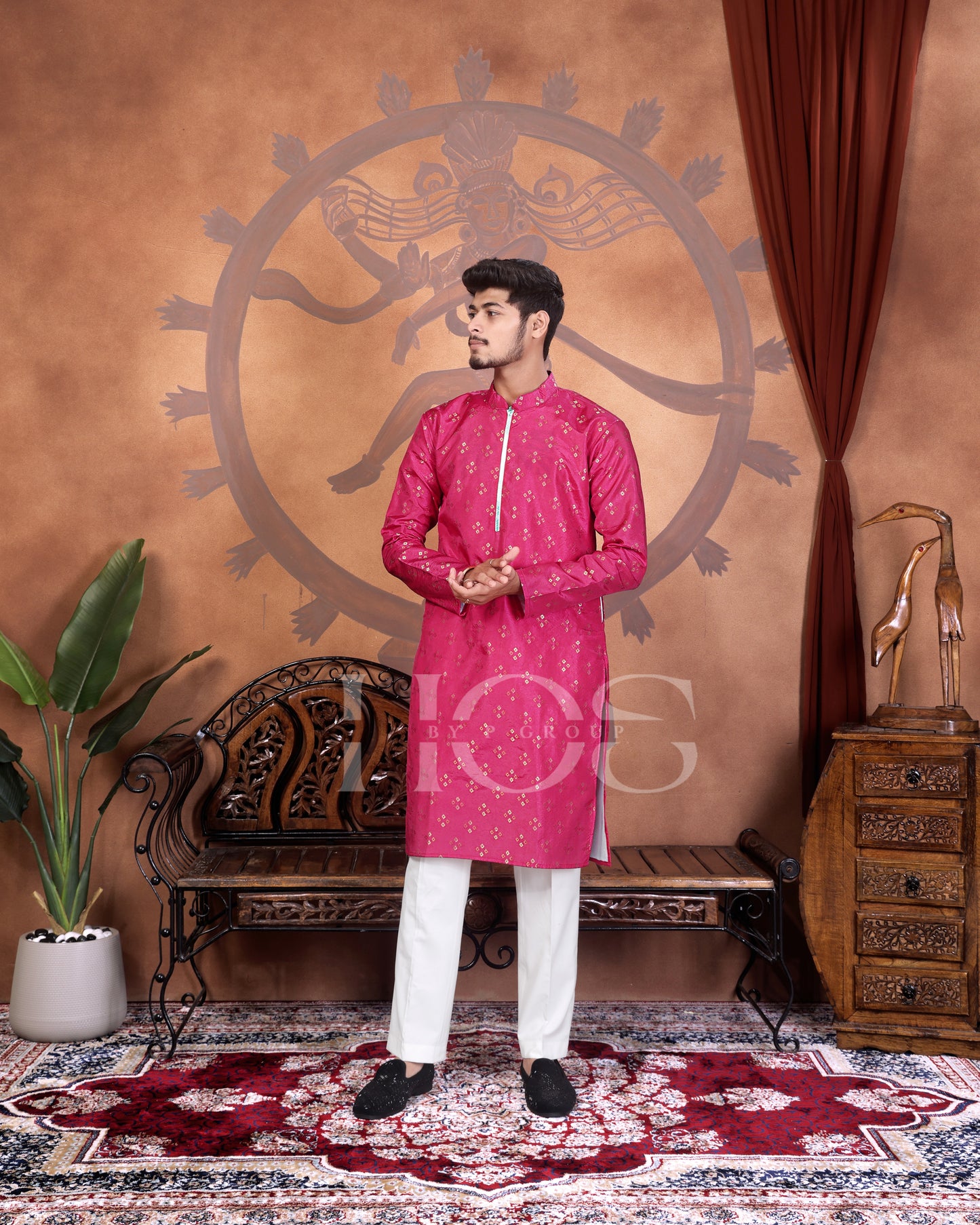 BANDHANI JAQUARD KURTA