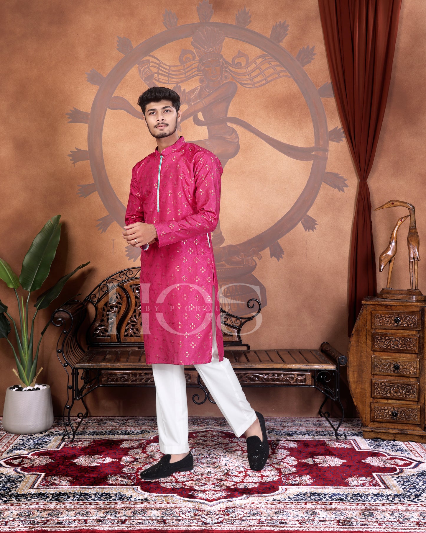 BANDHANI JAQUARD KURTA