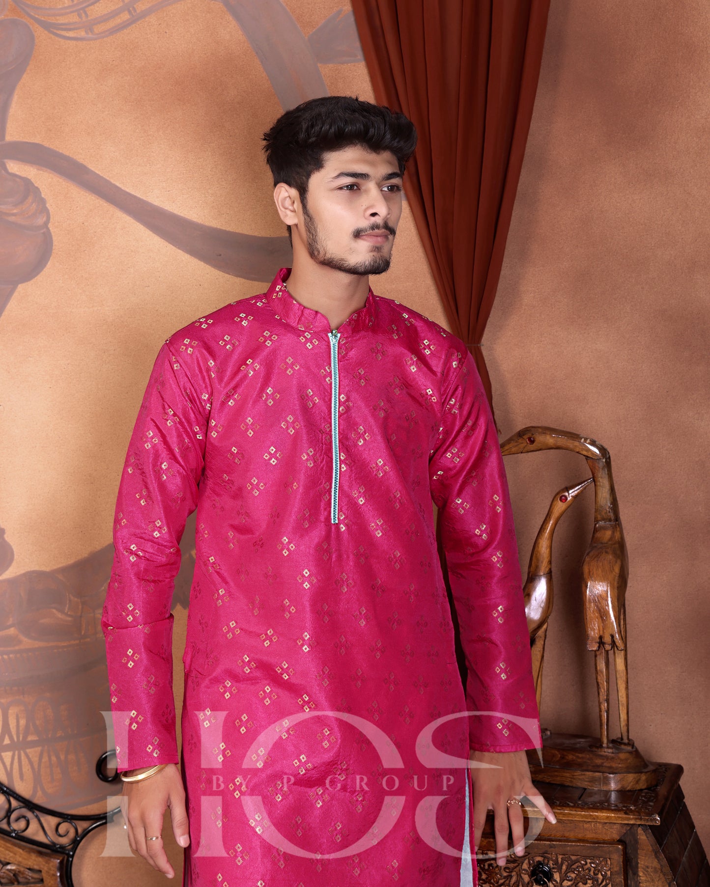 BANDHANI JAQUARD KURTA