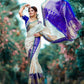 BLUE ATLANTIS SILK SAREE