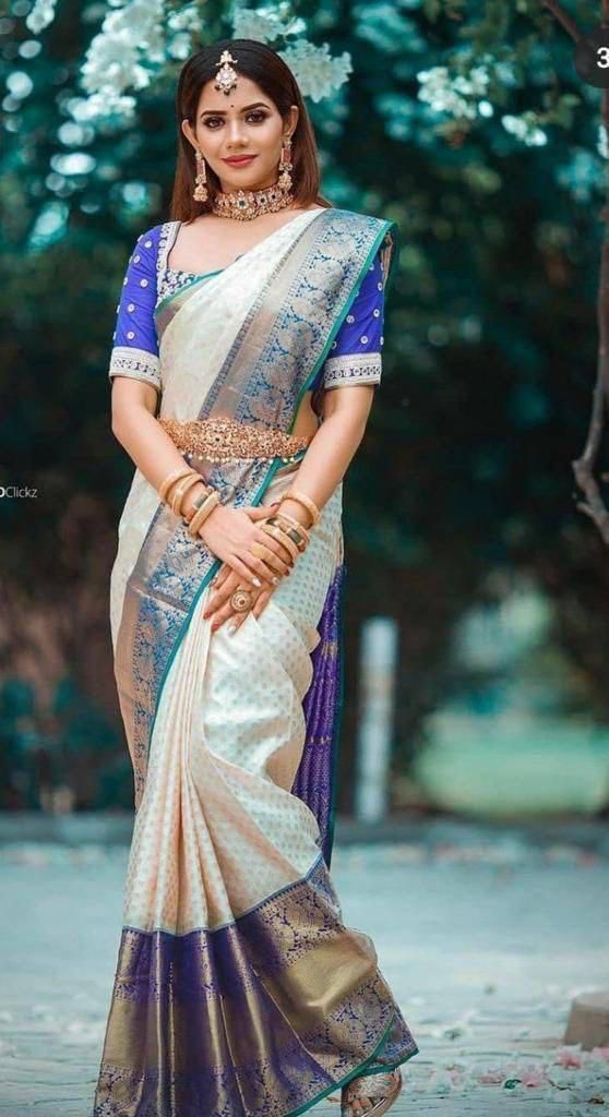 BLUE ATLANTIS SILK SAREE