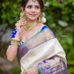 BLUE ATLANTIS SILK SAREE