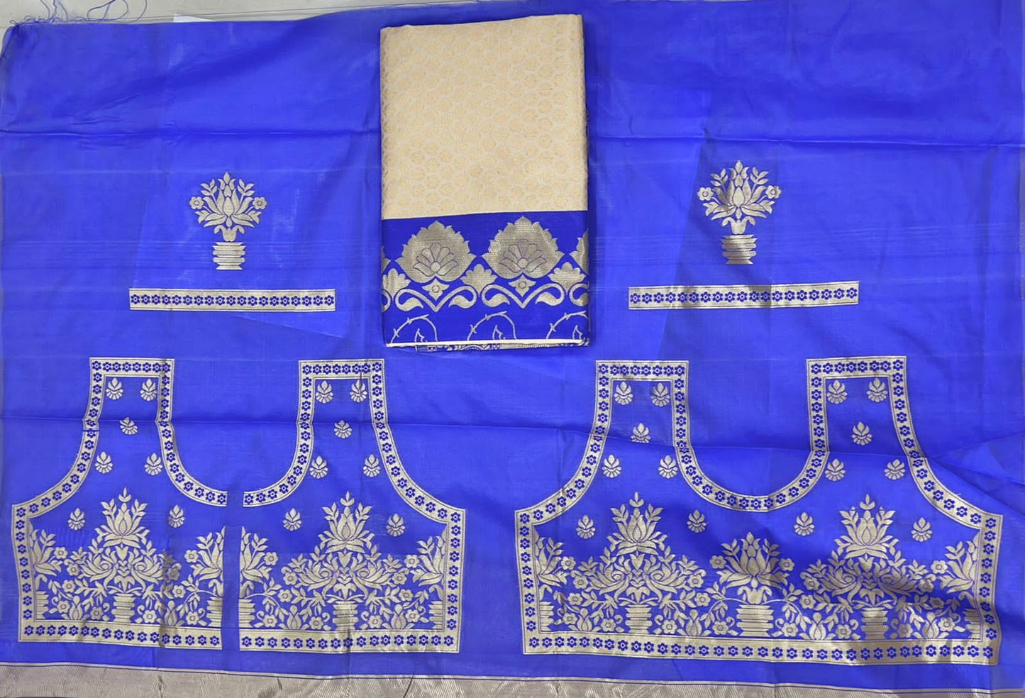 BLUE ATLANTIS SILK SAREE