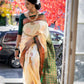 PALM WHITE SILK SAREE