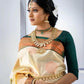 PALM WHITE SILK SAREE